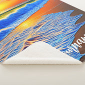 ゴージャスなビーチの夕日 シェルパブランケット (3/4)