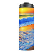 ゴージャスなビーチの夕日 タンブラー (正面)