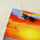 ゴージャスなビーチの夕日 ビーチタオル (インサイチュ)