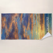 ゴージャスなビーチサンセットインザバハマ ビーチタオル (正面)