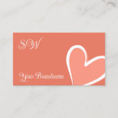 ゴージャスなピンクのハートと可愛いモノグラム 名刺 (正面)