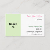 ゴージャスなピンクのバラの花のプロフェッショナル写真 名刺 (裏面)