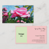 ゴージャスなピンクのバラの花のプロフェッショナル写真 名刺 (正面/裏面)