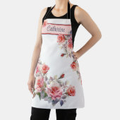 ゴージャスなピンクのバラパーソナライズされた エプロン (インサイチュ)