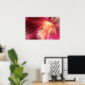 ゴージャスなピンクのホックフラワー ポスター (ホームオフィス)