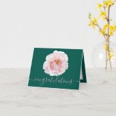 ゴージャスなピンクのローズアクアバックグラウンドおめでとう カード (黄色い花)