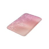 ゴージャスなピンクのローズ金ゴールドと銅のグリッタードリップ バスマット (アングル)