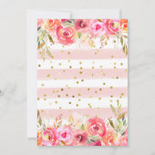 ゴージャスなピンクの水彩花の魔法のウェディング 招待状 (裏面)