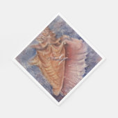 ゴージャスなピンクの海コンチモノグラムパーティー スタンダードランチョンナプキン (角)