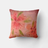 ゴージャスなピンクの珊瑚飾り クッション (裏面)