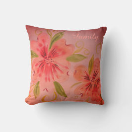 ゴージャスなピンクの珊瑚飾り クッション