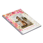 ゴージャスなピンクの花写真結婚のラブゲストブック ノートブック (右側)