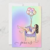 ゴージャスなファッション好きの花嫁の友人たちへのパーティー招待 招待状 (正面)