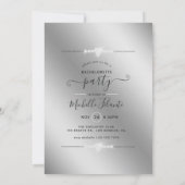 ゴージャスなファッション好きの花嫁の友人たちへのパーティー招待 招待状 (裏面)