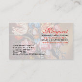 ゴージャスなフェミニンヴィンテージフローラブーケモノグラム 名刺 (裏面)