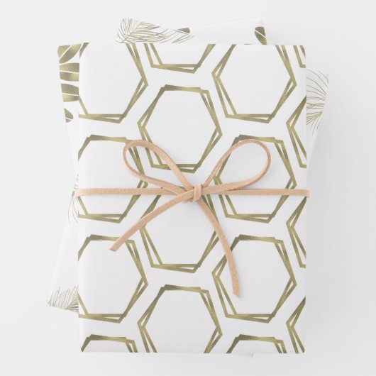 ゴージャスなフォイル幾何学的ガラス ラッピングペーパーシート (インサイチュ)