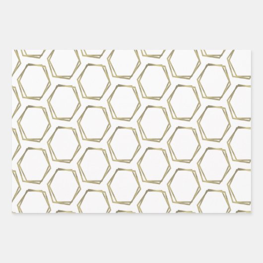 ゴージャスなフォイル幾何学的ガラス ラッピングペーパーシート (正面)