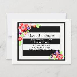 "ゴージャスなフローラデザイン"招待状カード。 招待状