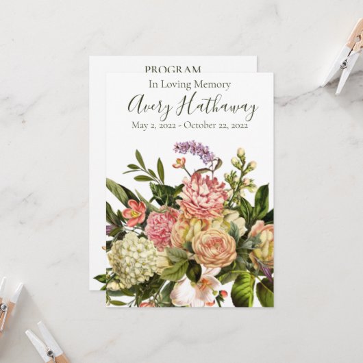 ゴージャスなフローラ葬儀記念事業 招待状 (正面/裏面インサイチュ)