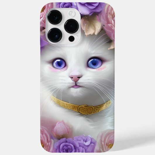ゴージャスなフワフワの白い子猫バイオレット色の目 Case-Mate iPhoneケース (裏面)