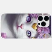 ゴージャスなフワフワの白い子猫バイオレット色の目 Case-Mate iPhoneケース (裏面 (横))