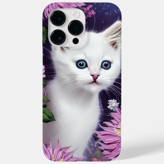 ゴージャスなフワフワ白い子猫の青い目 Case-Mate iPhoneケース (裏面)