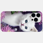 ゴージャスなフワフワ白い子猫の青い目 Case-Mate iPhoneケース (裏面 (横))