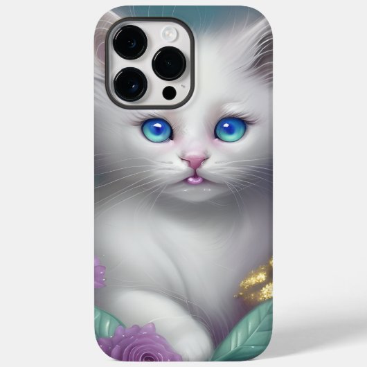 ゴージャスなフワフワ白の小さな子猫 Case-Mate iPhoneケース (裏面)