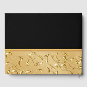 ゴージャスなブラックと金ゴールドのゲストブックをパーソナライズ ゲストブック (裏面)