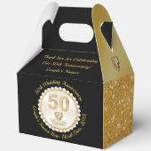 ゴージャスなブラック金ゴールド結婚50周年 フェイバーボックス (裏面)