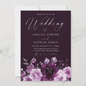 ゴージャスなブルゴーニュのワイン&メイヴエレガントな結婚式 招待状 (正面)