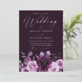 ゴージャスなブルゴーニュのワイン&メイヴエレガントな結婚式 招待状 (スタンド正面)