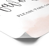 ゴージャスなブルゴーニュ赤面ピンクのフローラの好意サイン ポスター (角)