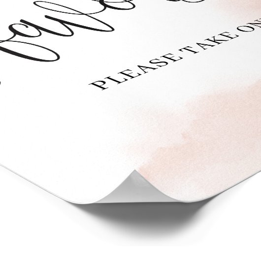 ゴージャスなブルゴーニュ赤面ピンクのフローラの好意サイン ポスター (角)