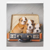 ゴージャスなブルドッグの子犬 |犬の恋人 フリースブランケット (正面)