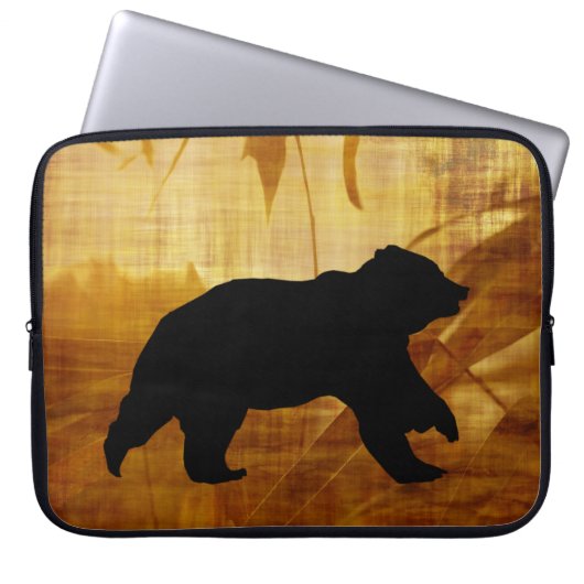 ゴージャスなベアシルエットノートパソコンバッグ ラップトップスリーブ (正面)