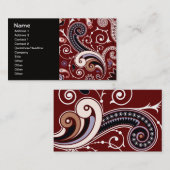 ゴージャスなペイズリーフローラ旋回パターン 名刺 (正面/裏面)