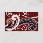 ゴージャスなペイズリーフローラ旋回パターン 名刺 (裏面)