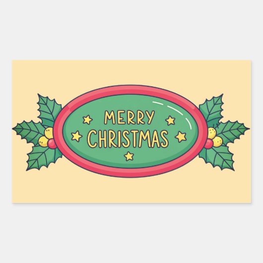 ゴージャスなホリデーシール 長方形シール (正面)