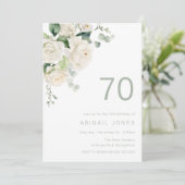 ゴージャスなホワイトローズ70thバースデーパーティー 招待状 (スタンド正面)