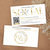 ゴージャスなホワイト×ゴールド Let's Get Social Media QRコード 名刺