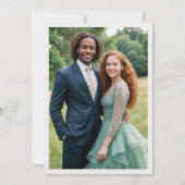 ゴージャスなボホ半透明の楕円形の豊かな緑 セーブザデート (裏面)