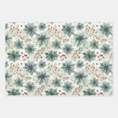 ゴージャスなポインセチアのクリスマス調整 ラッピングペーパーシート (正面2)