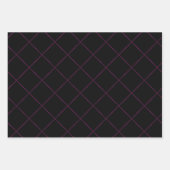 ゴージャスなマゼンタ、白黒の幾何学的 ラッピングペーパーシート (正面3)