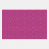 ゴージャスなマゼンタ、白黒の幾何学的 ラッピングペーパーシート (正面3)