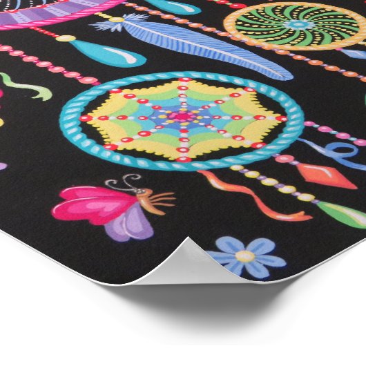 ゴージャスなマンダラドリームキャッチャーのSoozie Wray ポスター (角)