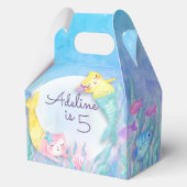ゴージャスなマーメイド猫(Mercat)をテーマにしたパーティー箱 フェイバーボックス (正面)
