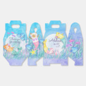 ゴージャスなマーメイド猫(Mercat)をテーマにしたパーティー箱 フェイバーボックス (見開き)