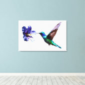 ゴージャスなミニマリストハミングバード/ハイビスカスキャンバス キャンバスプリント (インサイチュ (ウッドフロア))