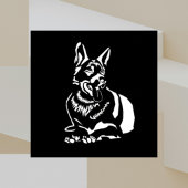 ゴージャスなミニマリストB&Wドイツの羊飼いポスター ポスター